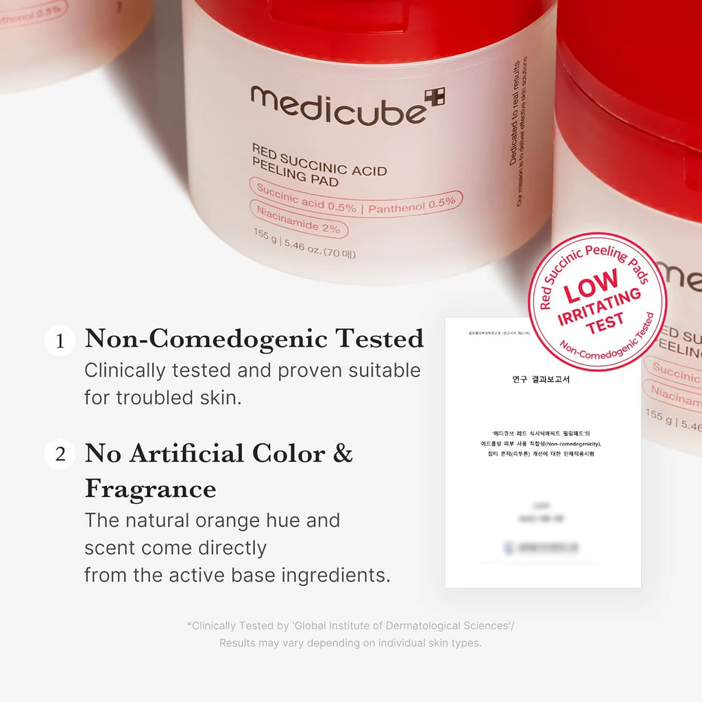 Medicube Toner Pads Red Facial Peeling Pad | Exfoliating Toner Pad for Breakout-Prone Skin AHA, BHA Skin Toner