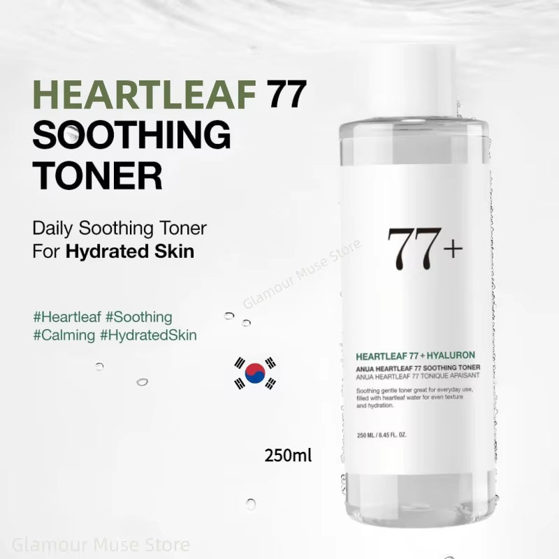 Korean  Heartleaf Set 77 Soothing Acne Toner,Daily Lotion,Deep Cleansing Foam and Facial Cleansing Oil Skincare Products Set
