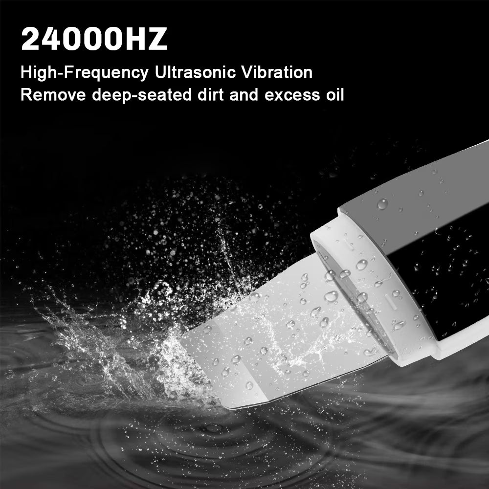 Skin Scrubber Face Spatula, Ultrasonic Black Head Remover for Face with 4 Modes Facial Shovel Cleanser Lifting Skin Care Tools with USB Charger