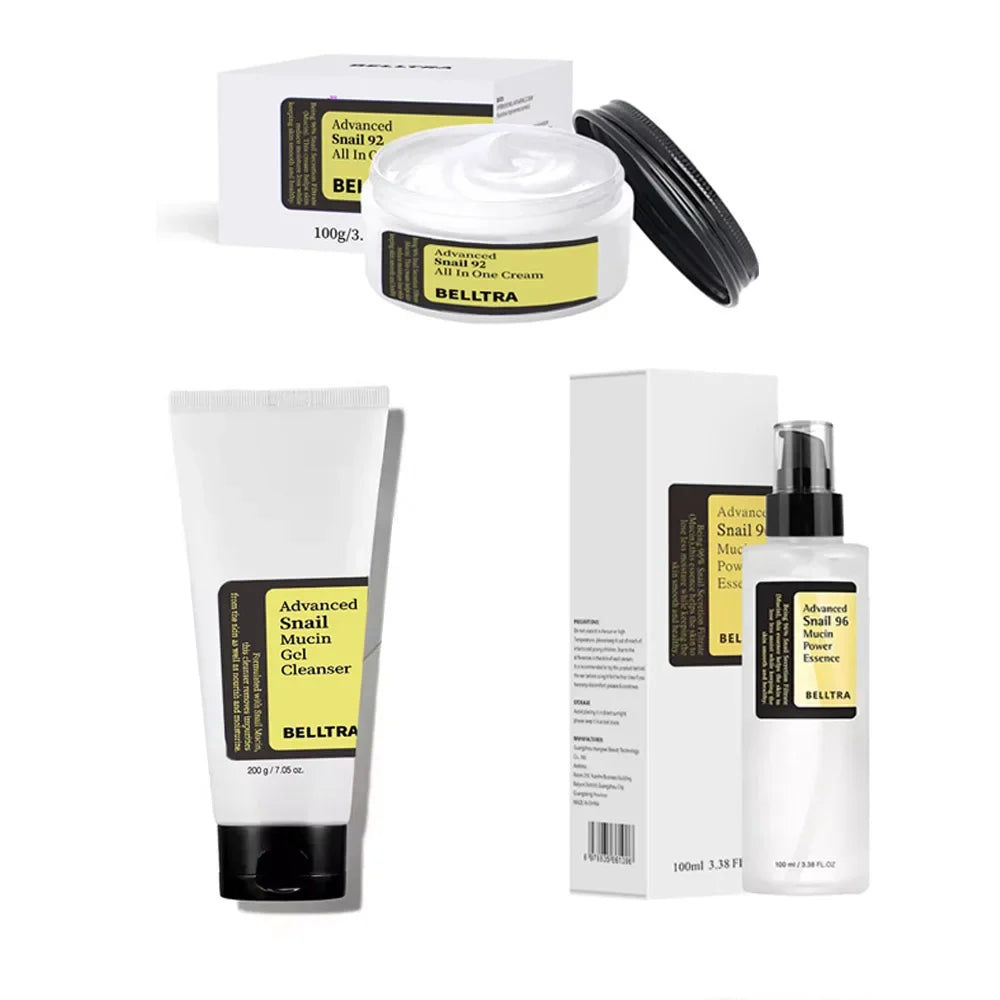 Snail Mucin 96% Korean Skin Care Snail Whitening Facial Essence Fades Fine Lines Repair Essence Firming Facial Anti-Aging Set