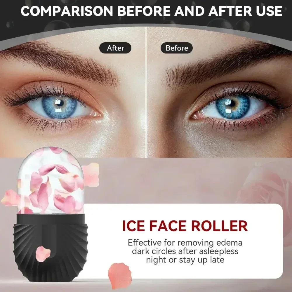 Ice Roller for Face & Eye Face Massage Silicone Ice Mold for Face Beauty Puffiness Relief Facial Massager Skin Care Tools