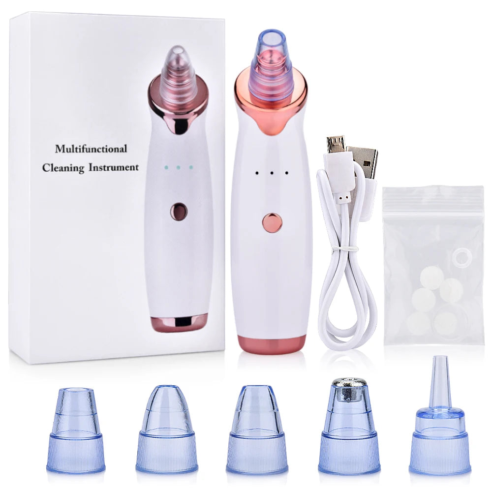 Electric Facial Blackhead Remover Vacuum Pore Cleaner Acne Cleanser Black Spots Removal Face Nose Deep Cleaning Tools