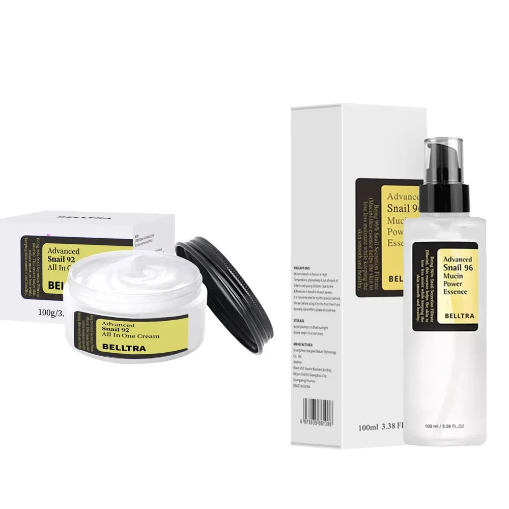 Snail Mucin 96% Korean Skin Care Snail Whitening Facial Essence Fades Fine Lines Repair Essence Firming Facial Anti-Aging Set