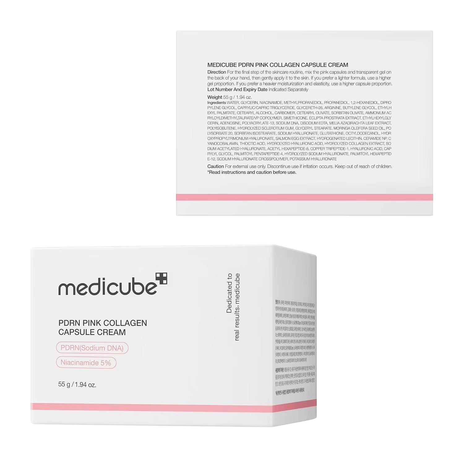 Medicube Pink Collagen Capsule Cream Face Lightweight Moisturizing Cream for Uneven Skin Tone Glow Hydration Korean Skin Care